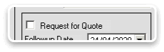 Request
      for Quote Check Box