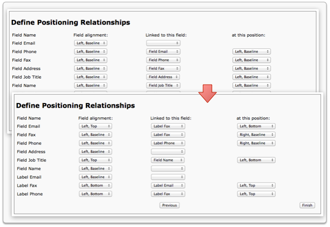 Define Positioning Relationships