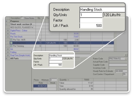 Override Rate Quantity